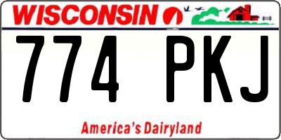 WI license plate 774PKJ