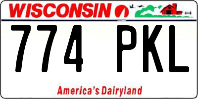 WI license plate 774PKL