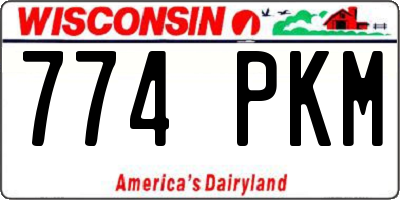 WI license plate 774PKM