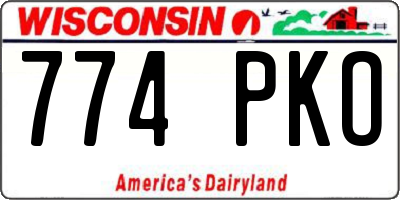 WI license plate 774PKO