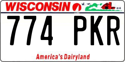 WI license plate 774PKR