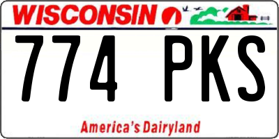 WI license plate 774PKS