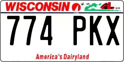 WI license plate 774PKX