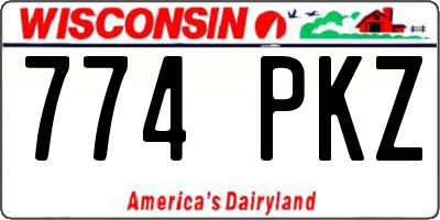 WI license plate 774PKZ