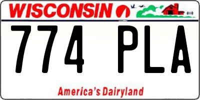 WI license plate 774PLA
