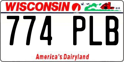 WI license plate 774PLB