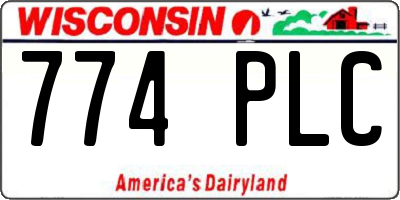 WI license plate 774PLC