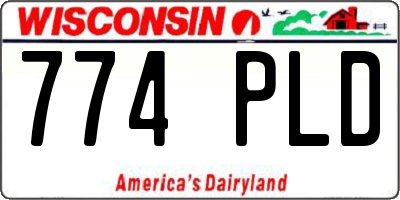 WI license plate 774PLD