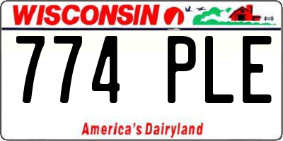 WI license plate 774PLE