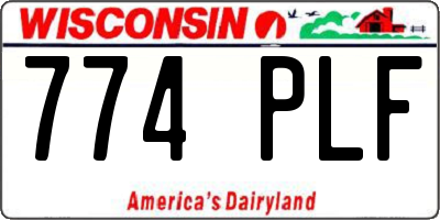 WI license plate 774PLF