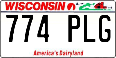 WI license plate 774PLG