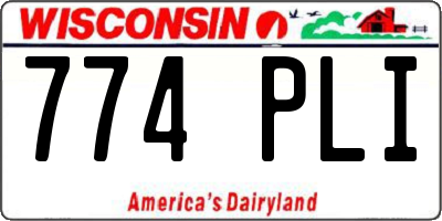 WI license plate 774PLI