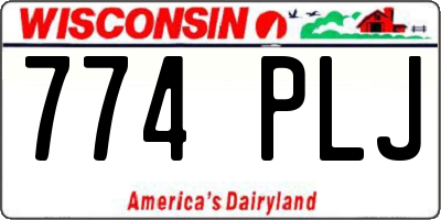 WI license plate 774PLJ