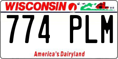 WI license plate 774PLM
