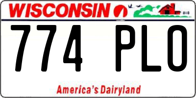 WI license plate 774PLO
