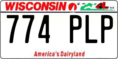 WI license plate 774PLP