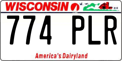 WI license plate 774PLR