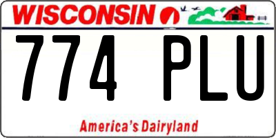 WI license plate 774PLU