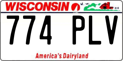 WI license plate 774PLV