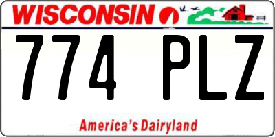WI license plate 774PLZ