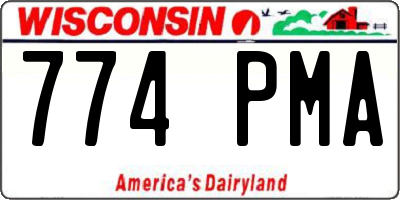 WI license plate 774PMA