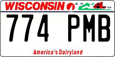 WI license plate 774PMB