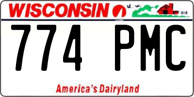 WI license plate 774PMC