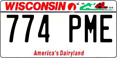 WI license plate 774PME