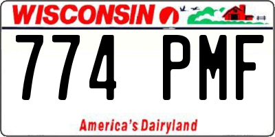 WI license plate 774PMF