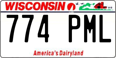 WI license plate 774PML