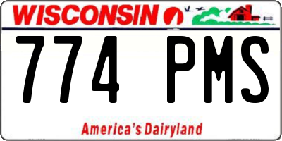 WI license plate 774PMS