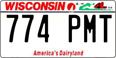WI license plate 774PMT