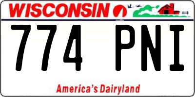 WI license plate 774PNI