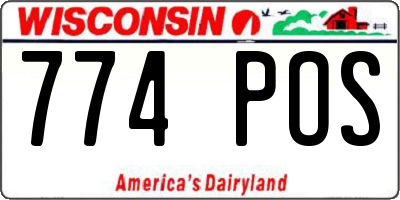 WI license plate 774POS