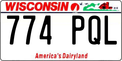 WI license plate 774PQL