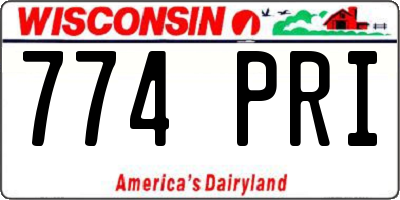 WI license plate 774PRI