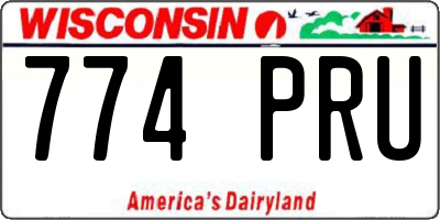 WI license plate 774PRU