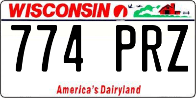 WI license plate 774PRZ