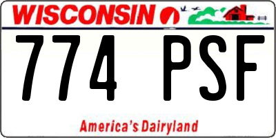 WI license plate 774PSF