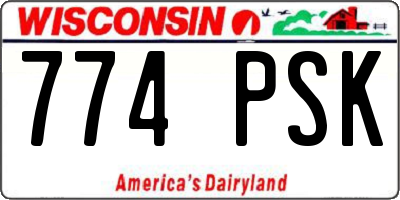WI license plate 774PSK
