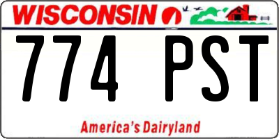WI license plate 774PST