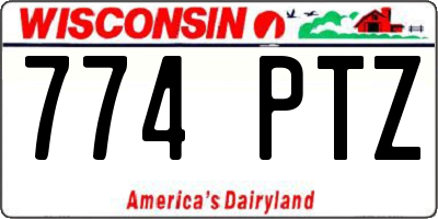 WI license plate 774PTZ