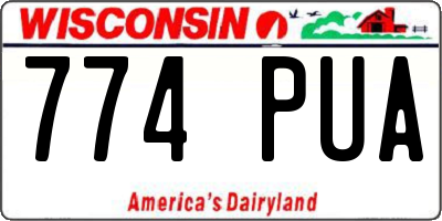 WI license plate 774PUA