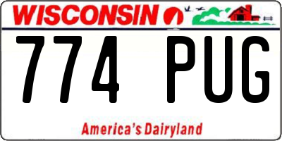 WI license plate 774PUG