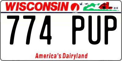 WI license plate 774PUP