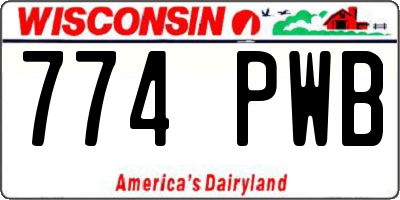 WI license plate 774PWB