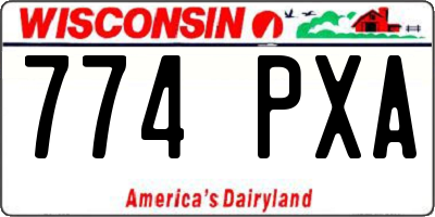 WI license plate 774PXA