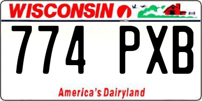 WI license plate 774PXB