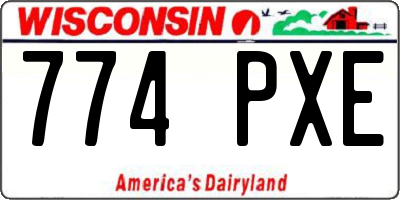 WI license plate 774PXE