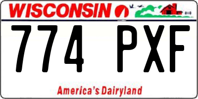 WI license plate 774PXF